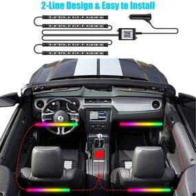 img 1 attached to Enhance Your Car's Interior with RGBIC Interior Car Lights: LEDCARE 210 Modes Car LED Strip Lights with Wireless Smart App Control, Dreamcolor Chasing Car Neon Ambient Lighting Kits, Waterproof Under Dash Lighting, Sync to Music