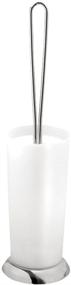 img 2 attached to 🚽 Chrome and White InterDesign Toilet Bowl Brush and Holder: Convenient Bathroom Storage Solution