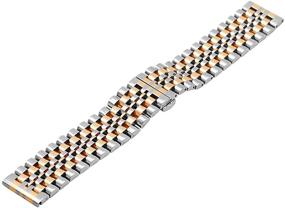 img 2 attached to 🔗 Dressy Quick Release Watch Band: 7-Row Stainless Steel Bracelet Straps, Metal Replacement Strap for Men and Women (20mm/22mm) - Black, Silver, Two-Tone: Gold, Rose Gold