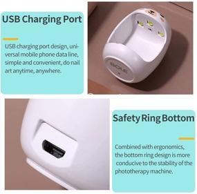 img 1 attached to 💅 MOKYDUO Portable UV LED Nail Lamp with USB Charging Cable - Mini Egg Nail Phototherapy Lamp, Nail UV Light, LED Therapy Sun Light, Nail Dryers Kit for Fingernail/Toenail - Includes 4 Sheets of Nail Art Stickers