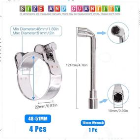 img 3 attached to 🔩 4PCS 48-51mm T-Bolt Hose Clamps - Heavy Duty Ear Clamp Tube Clamp in 304 Stainless Steel - Adjustable Pipe Clamps for Hose with 1.9''-2'' Dia Range (48-51MM)