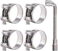 🔩 4pcs 48-51mm t-bolt hose clamps - heavy duty ear clamp tube clamp in 304 stainless steel - adjustable pipe clamps for hose with 1.9''-2'' dia range (48-51mm) logo