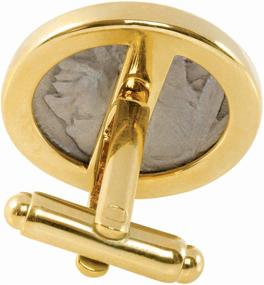 img 1 attached to 🔥 Stylish American Coin Treasures Gold-Layered 2005 Bison Nickel Goldtone Bezel Cuff Links: Elevate Your Look!