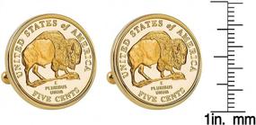img 2 attached to 🔥 Stylish American Coin Treasures Gold-Layered 2005 Bison Nickel Goldtone Bezel Cuff Links: Elevate Your Look!