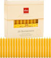 🕯️ eika box of 20 finest beeswax tree candles: honey yellow, 100% beeswax, high-quality, 10.5cm логотип