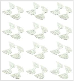 img 4 attached to 👼 White Angel Wings Appliques - Pack of 30 Sew-On Patches for Hair Accessories, Cake Toppers, Scrapbooking, Dolls, and DIY Crafts