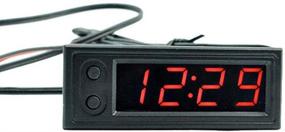 img 1 attached to Digital Temperature Voltmeter Gauge Clock with LED Light - 12V 3 in 1 Car Decorative Accessories