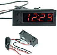 digital temperature voltmeter gauge clock with led light - 12v 3 in 1 car decorative accessories logo