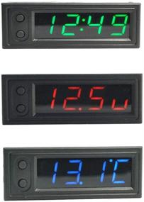 img 2 attached to Digital Temperature Voltmeter Gauge Clock with LED Light - 12V 3 in 1 Car Decorative Accessories