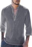 👕 makkrom cotton sleeve henley shirts for men - stylish clothing logo