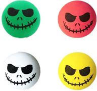spook up your ride: koobook 4pcs funny halloween 🎃 skull smile car antenna topper - perfect car antenna decoration doll! logo