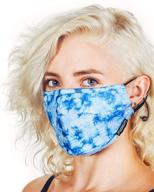 fydelity tie dye blue face mask: breathable, adjustable, comfortable, and reusable fabric logo