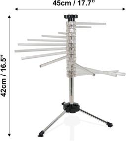 img 3 attached to 🍝 Delven Pasta Drying Rack with Dual-Wheel Cutter and Transfer Wand - Collapsible Noodle or Pasta Drying Rack with 16 Foldable Arms, Ideal for 4 Pounds of Fresh Pasta or Noodles