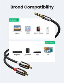img 3 attached to 🔌 UGREEN 3.5mm to 2RCA Male Cable Audio Adapter RCA Auxiliary Hi-Fi Sound Shielded Stereo Flexible RCA Y Splitter Cable Cord Metal Shell - Compatible with Smartphone, Speakers, Tablet, HDTV, MP3 Player - 6FT