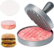 🍔 asdirne hamburger press patty maker - food grade aluminum burger press with abs handle, non-stick & easy to clean - 4.6'' diameter, 0.7'' depth + 50 wax patty papers logo