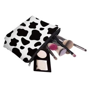 img 1 attached to 🐮 Cow Print Deanfun Trendy Makeup Bags Organizer - Travel Waterproof Toiletries Bag - Accessories for Women - Cosmetic Bag Gifts (52558)