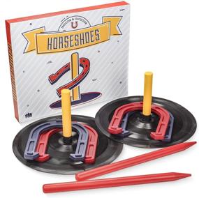 img 4 attached to Crown Sporting Goods Premium Horseshoe Game 👑 Set - Perfect for Indoor and Outdoor Use