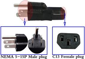 img 2 attached to 💡 zdyCGTime 3-х колодочный адаптер питания от USA C13 к NEMA 5-15P: идеально подходит для стандартных адаптеров питания компьютера (10A/125V) - 2 штуки.