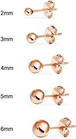 img 3 attached to 🌈 Assorted Colors Stainless Steel Round Ball Stud Earrings Set for Women, Men, & Teens (5 Pairs)