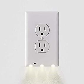 img 3 attached to 🔌 Convenient 2 Pack - LED Night Light Wall Plates with Automatic On/Off Feature - Duplex Outlets, White