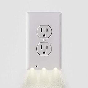 img 2 attached to 🔌 Convenient 2 Pack - LED Night Light Wall Plates with Automatic On/Off Feature - Duplex Outlets, White