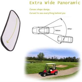 img 1 attached to 🔍 Easy-to-Install Moveland Golf Cart Rear View Mirror Enhancing Panoramic Vision | Compatible with EzGo, Club Car, Yamaha