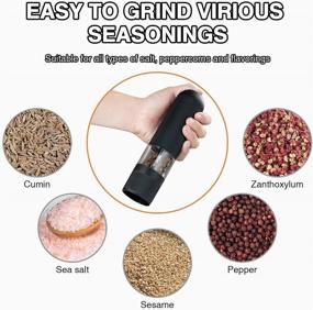 img 1 attached to 🧂 Hotder Electric Salt and Pepper Grinder - Adjustable Coarseness, Battery-Powered Automatic Salt and Pepper Mills Shaker