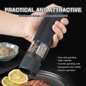 img 3 attached to 🧂 Hotder Electric Salt and Pepper Grinder - Adjustable Coarseness, Battery-Powered Automatic Salt and Pepper Mills Shaker