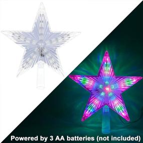 img 2 attached to 🎄 Vibrant Christmas Tree Topper: Budiwati Multicolor LED Light Show for Indoor/Outdoor Decor