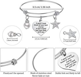 img 2 attached to 🌟 Stainless Steel Friendship Bracelet Trio: Adjustable Best Friend Bangle set - Ideal Birthday, Graduation, or Christmas Gift (Style A)