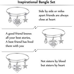 img 3 attached to 🌟 Stainless Steel Friendship Bracelet Trio: Adjustable Best Friend Bangle set - Ideal Birthday, Graduation, or Christmas Gift (Style A)