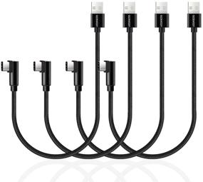 img 4 attached to 🔌 [4 Pack] Aceyoon 90 Degree USB C Cable 50cm Braided USB 2.0 to Right Angle Type C Charger Fast Charging and Data Transfer L Shaped USBC Cord Compatible for Note20 S20 S10 S9 S8, P30/P20, Pixel
