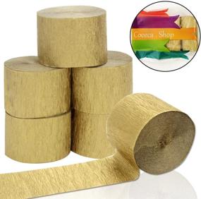 img 3 attached to Coceca 6 Rolls 492ft Gold Crepe Paper Streamers: Perfect Party Decor for Birthdays, Weddings & Festivals!