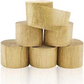 img 4 attached to Coceca 6 Rolls 492ft Gold Crepe Paper Streamers: Perfect Party Decor for Birthdays, Weddings & Festivals!