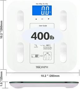 img 3 attached to Triomph Body Fat Scale: Advanced Digital Bathroom Scale for Body Composition Analysis, BMI Tracking, and Fat Loss Monitoring up to 400 lbs