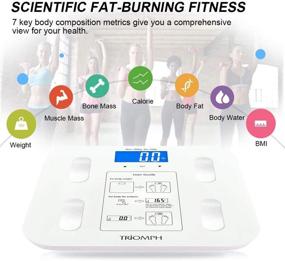 img 2 attached to Triomph Body Fat Scale: Advanced Digital Bathroom Scale for Body Composition Analysis, BMI Tracking, and Fat Loss Monitoring up to 400 lbs