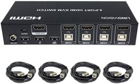 img 4 attached to 🔌 LINOVISION 4 Port HDMI KVM Switch with USB2.0 Hub - Control 4 PC/Computer/DVR/NVR/PS3/PS4 using One Set of HDMI Monitor, Keyboard, and Mouse