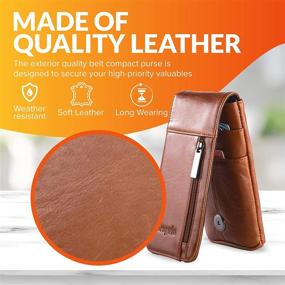 img 3 attached to Hengwin Genuine Leather Cell Phone Holster: iPhone 12 Pro Max Case with Belt Clip and Magnetic Wallet – Brown