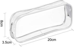 img 3 attached to 👝 Set of 4 Large Clear PVC Zipper Pencil Bags - Ideal as Pen Pencil Cases or Makeup Pouches