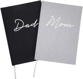 img 4 attached to 🎁 Cherished Memories: Parent of the Bride Gift Keepsake - Linen Hardcover - 2 Book Set for Mom & Dad - Includes Wedding Day Cards, Journal, and Booklet - Perfect for Bridal Showers and Future Mrs - Size 5.125" x 7.25" - Black & Grey