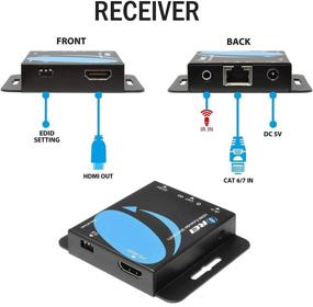 img 2 attached to 🔌 OREI 1x4 HDMI Extender Splitter: High Definition CAT6/7 1080P Over Single Cable - Long Range - IR Remote & EDID Management - Loop Out - Low Latency
