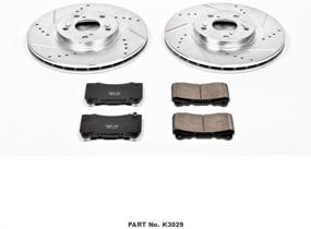 img 2 attached to 🔥 Enhance Performance and Safety with Power Stop K3029 Front Z23 Carbon Fiber Brake Pads and Drilled & Slotted Brake Rotors Kit