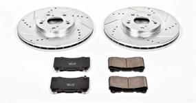 img 1 attached to 🔥 Enhance Performance and Safety with Power Stop K3029 Front Z23 Carbon Fiber Brake Pads and Drilled & Slotted Brake Rotors Kit