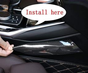 img 2 attached to 🚘 Eiseng Car Carbon Fiber Central Control Gear Box Side Cover Panel Frame Trim Decoration for BMW 3 Series G20 330i M340i 2019 2020 2021: Enhance Your BMW's Interior with Stylish Accessories!