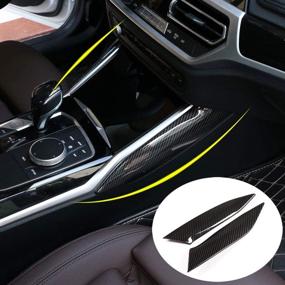 img 3 attached to 🚘 Eiseng Car Carbon Fiber Central Control Gear Box Side Cover Panel Frame Trim Decoration for BMW 3 Series G20 330i M340i 2019 2020 2021: Enhance Your BMW's Interior with Stylish Accessories!