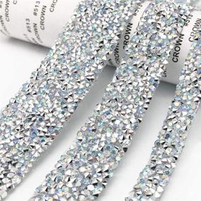 img 1 attached to 💎 Dazzle with DUOQU Crystal Rhinestone Ribbon: 3 Rolls of Self-Adhesive Diamond Bling Ribbon Belt Wrap – Perfect for DIY, Wedding Cakes, Birthday Crafts, and Decorations! Available in 3 Sizes, 1 Yard per Roll in Silver!