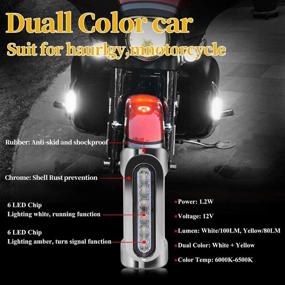 img 3 attached to Silver OPL5 Motorcycle Highway Bar Lights: Switchback LED Turn Signal Driving Lights for Harley Davidson 1-1/4 inch Crash Bar, Touring, & Bikes