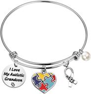 🧩 wsnang autism awareness jewelry - heart charm support gifts for autism aunt/daughter/mother/grandmother - perfect autism aunt grandma gift logo