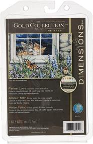 img 2 attached to 🐾 Dimensions Gold Collection Feline Love Cross Stitch Kit, 18 Count Ivory Aida Fabric, Size 7'' x 5''