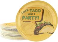 🌮 cinco de mayo paper plates: let's taco bout a party - 80 pack (9 inch) logo